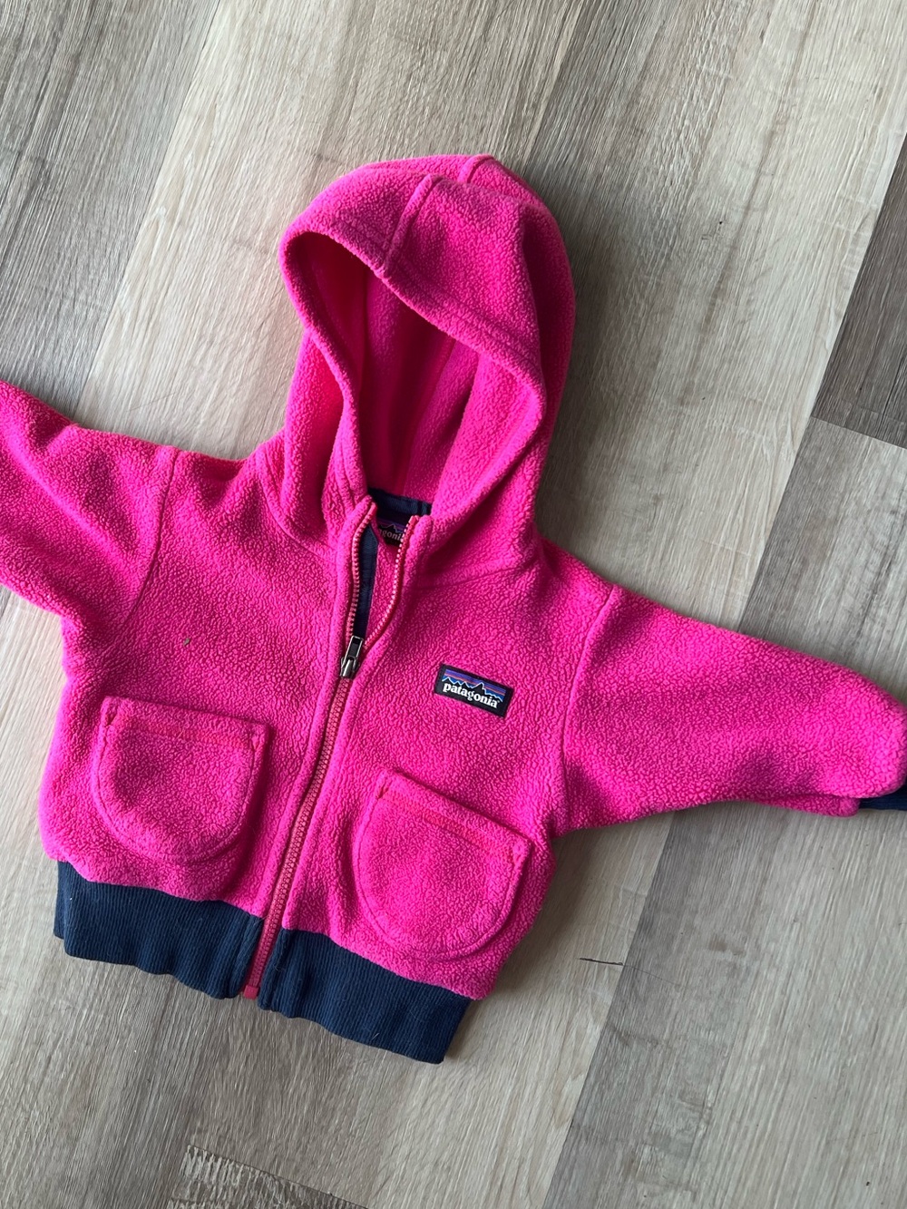 Patagonia Synchilla Fleece Jacket Full Zip Hot Pink Baby Girls Size 3-6M